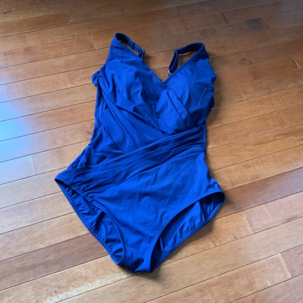 Gottex One Piece Shapewear Swimwear Size 12 Navy